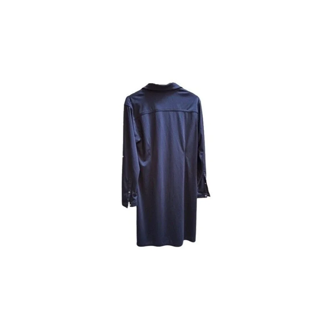 J. Crew Shirt Dress  Button Front Long Sleeve Blue Womens Size M